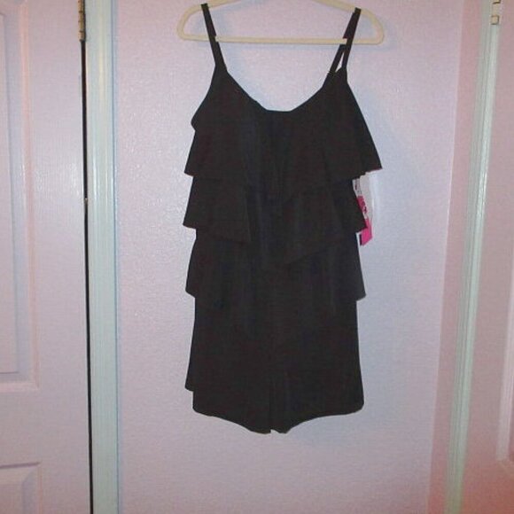 Fit 4 U Tiered Swimsuit Romper Size 18W One Piece Wide Leg Hip Minimizer Slimmin - Picture 2 of 12